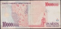 7.Emisyon 10 000 000 Lira A47 295008 Çok Temiz