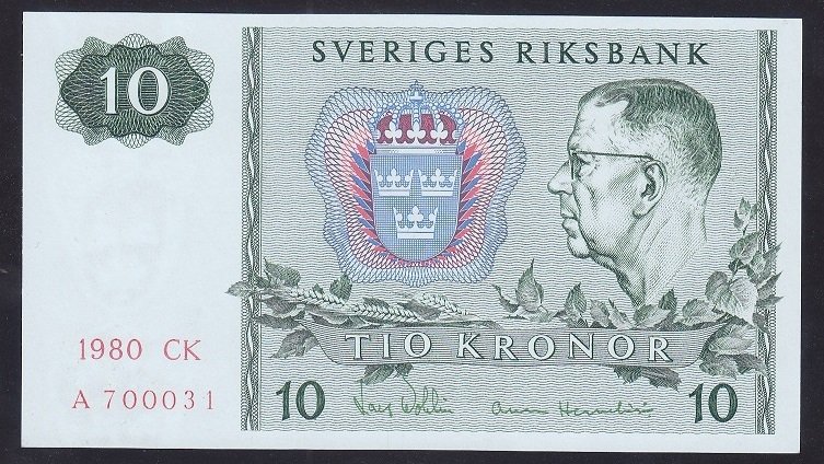 İsveç 10 Kron 1980 ÇİL Pick 52e