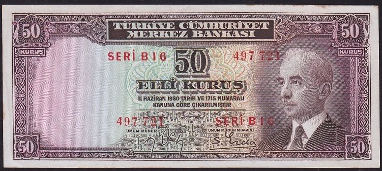 2.Emisyon 50 Kuruş B16 497721 Çok Çok Temiz+