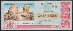 1988 19 OCAK YARIM BİLET Y-B SERİSİ