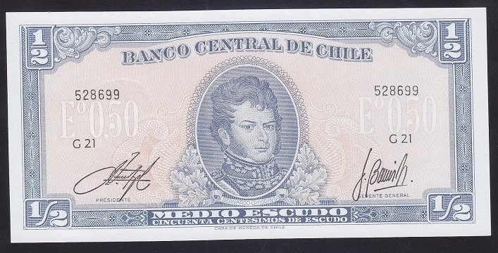 Şili 1/2 Escudos 1962 - 1975 ÇİL Pick134A