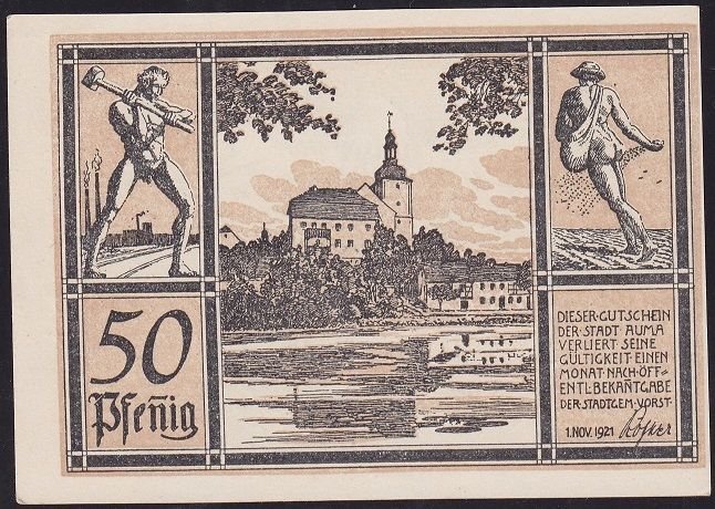 Almanya 50 Pfennig Notgeld 1921 Çil