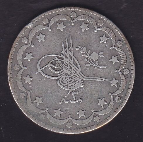 1293/3 Abdulhamid 20 Kuruş Gümüş