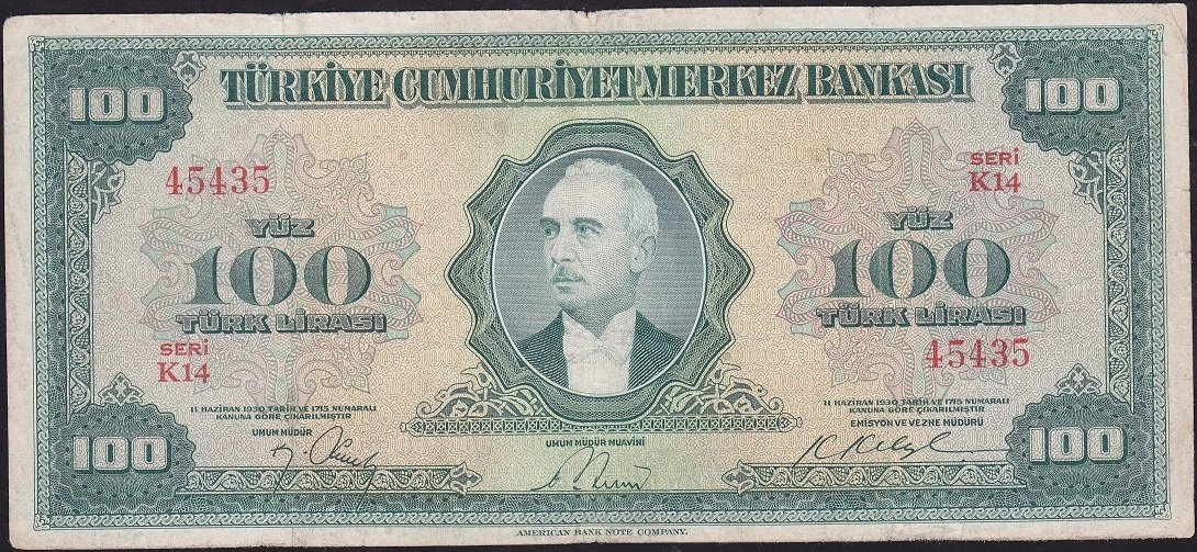 4.Emisyon 100 Lira K14 45435 Çok Temiz