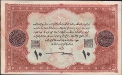 Vahdettin 10 Lira 28 Mart 1334 A 016939 Çilaltı Çil Kanada Baskı