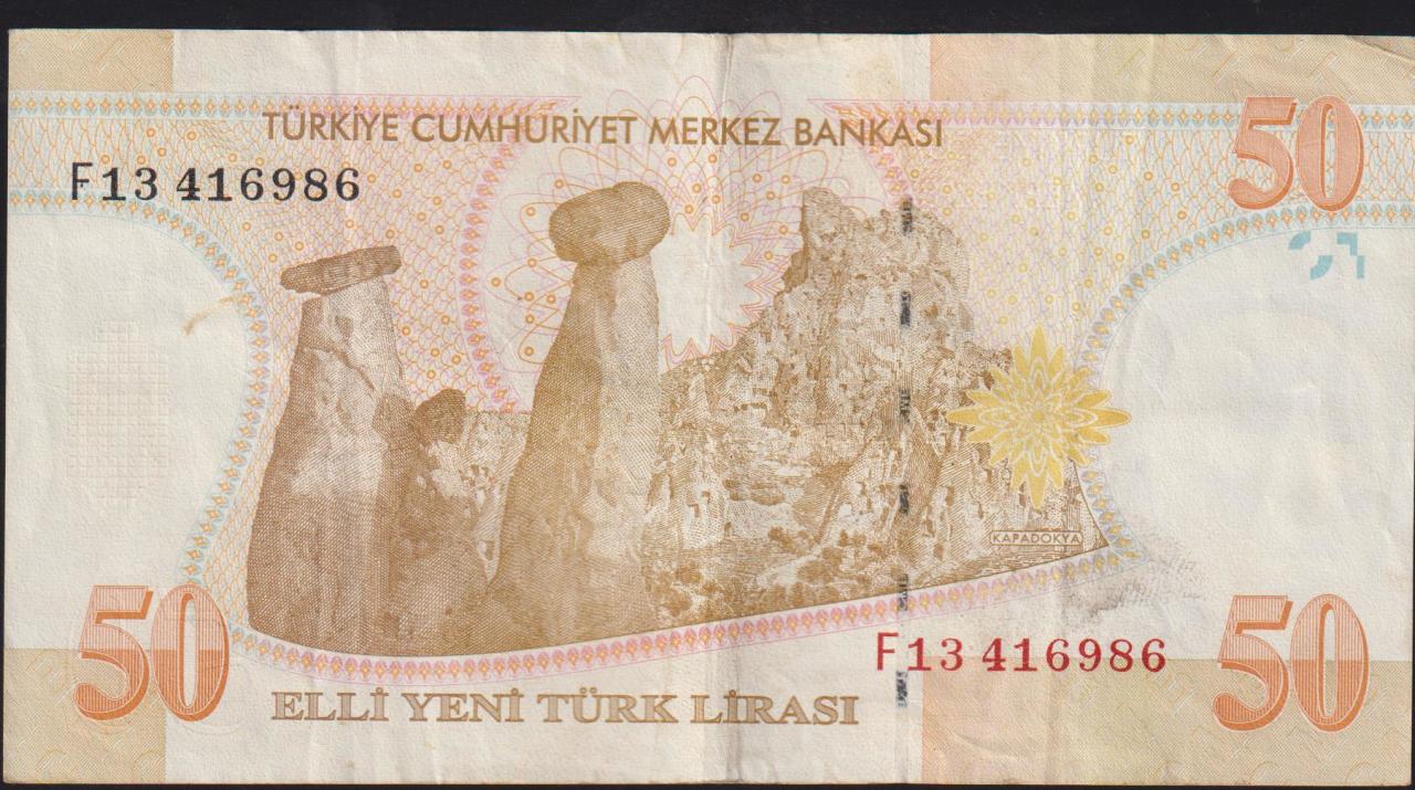 8.Emisyon 50 YTL F13 416986 Çok Temiz+
