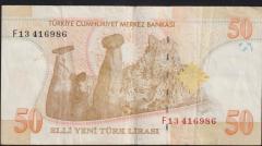8.Emisyon 50 YTL F13 416986 Çok Temiz+