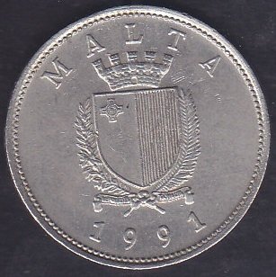 Malta 25 Cent 1991