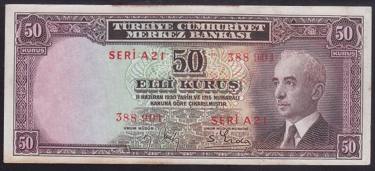 2.EMİSYON BATAN GEMİ 50 KURUŞ A21 388901ÇÇT ÇİLALTI ( KAT YOKTUR)