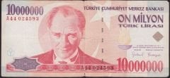 7.Emisyon 10 000 000 Lira A44 024593 Temiz