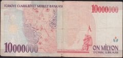 7.Emisyon 10 000 000 Lira A44 024593 Temiz
