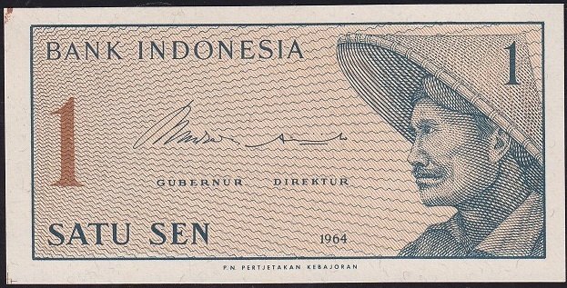 Endonezya 1 Sen 1964 Çilaltı Çil Pick 90