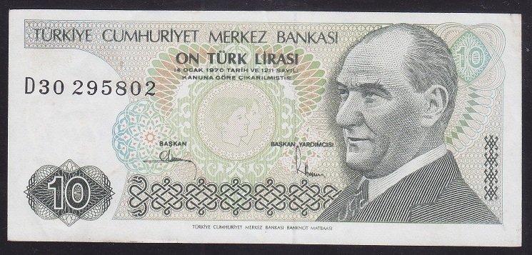 7.EMİSYON 2.TERTİP 10 LİRA D30 295802 ÇÇT ÇİLALTI
