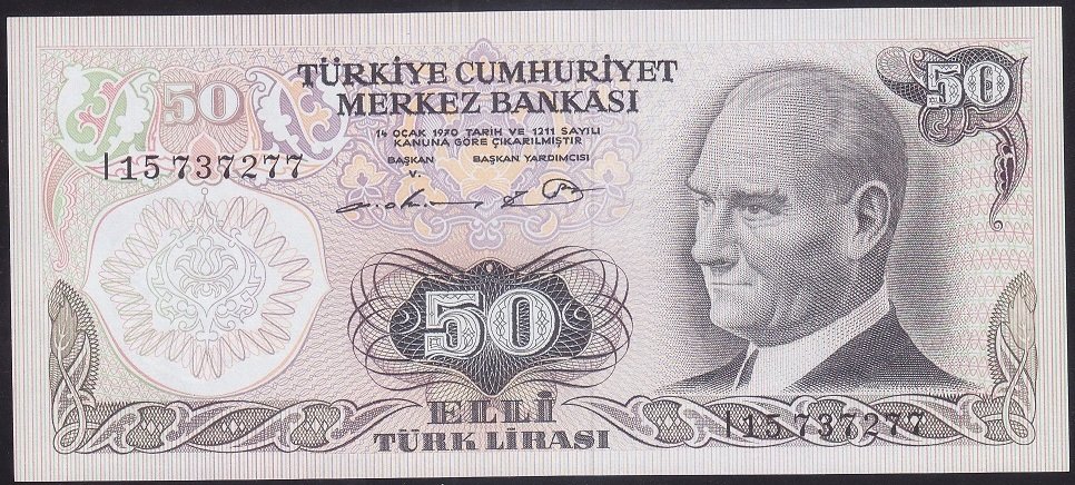 6.EMİSYON 1.TERTİP 50 LİRA I15 737277 ÇİLALTI