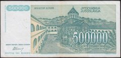 Yugoslavya 500000 Dinar 1993 Temiz