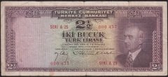 3.Emisyon 2.5 Lira A25 000437 Çok Temiz