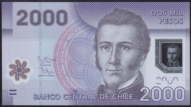 Şili 2000 Pesos 2014 Çil Pick 162d Polymer