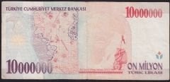 7.Emisyon 10 000 000 Lira A43 390597 Çok Temiz