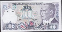 7.Emisyon 2.Tertip 1000 Lira F70 110613 Çil