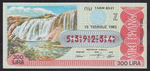 1983 19 TEMMUZ YARIM BİLET Z SERİSİ