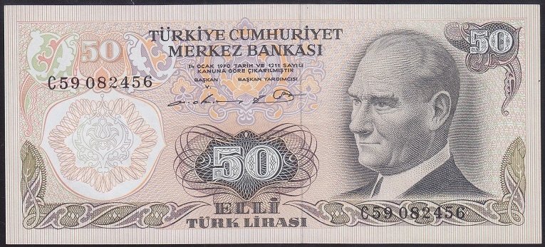 6.EMİSYON 1.TERTİP 50 LİRA C59 082456 ÇİLALTI