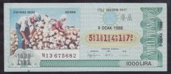 1988 9 OCAK ÇEYREK BİLET G-A SERİSİ