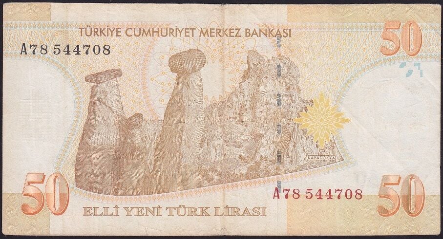 8.Emisyon 50 YTL A78 544708 Çok Temiz