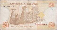 8.Emisyon 50 YTL A78 544708 Çok Temiz