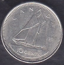 Kanada 10 Cent 1990