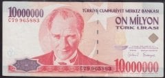 7.EMİSYON 10 000 000 LİRA C79 965883 ÇOK TEMİZ eski paralar nereye satılır