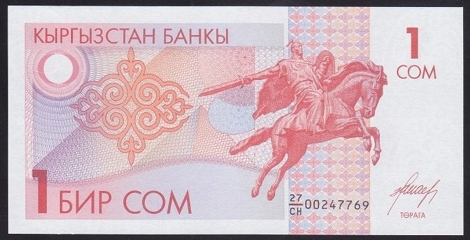 KIRGIZISTAN 1 SOM 1993 ÇİL