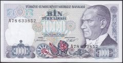 7.Emisyon 1.Tertip 1000 Lira A78 633852 Çilaltı Çil