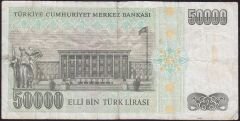 7.Emisyon 2.Tertip 50.000 Lira K34 597022 Çok Temiz