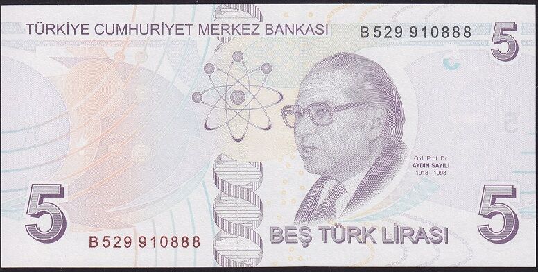 9.Emisyon 2.Tertip 5 Lira B529 910888 Çilaltı Çil