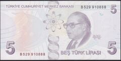 9.Emisyon 2.Tertip 5 Lira B529 910888 Çilaltı Çil