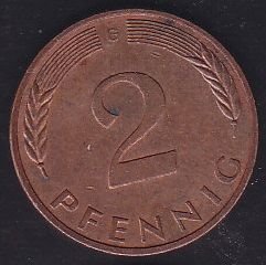 Almanya 2 Pfennig 1996 G