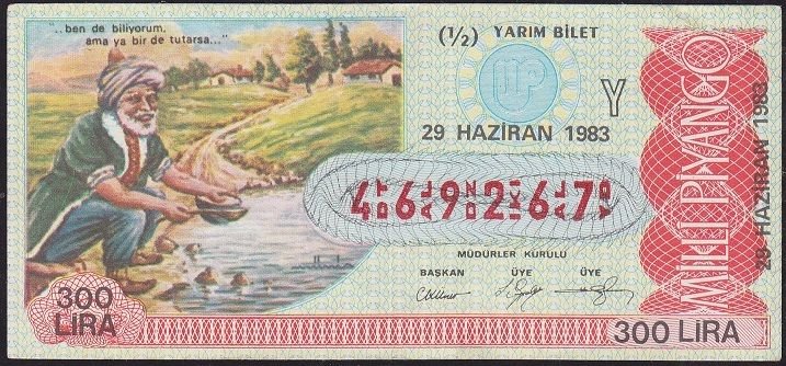 1983 29 Haziran Yarım Bilet - Y Serisi