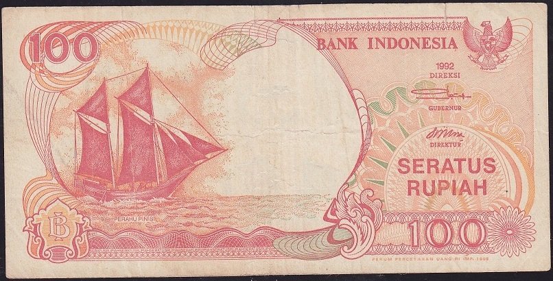 Endonezya 100 Rupiah 1992 / 1995 Çok Temiz Pick 127d