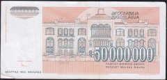 Yugoslavya 50000000 Dinar 1993 Çok Temiz+