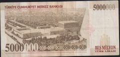 7.Emisyon 5 000 000 Lira G50 736547 Çok Temiz+