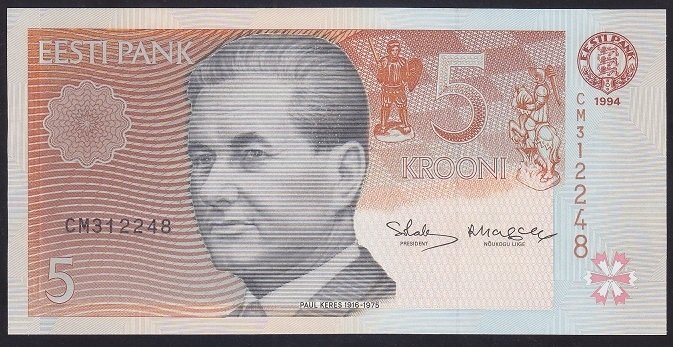 ESTONYA 5 KRONİ 1994 ÇİLALTI ÇİL
