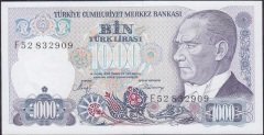7.Emisyon 2.Tertip 1000 Lira F52 832909 Çil