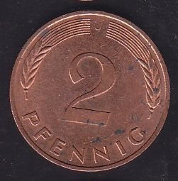 Almanya 2 Pfennig 1996 J