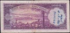 5.Emisyon 1.Tertip 1000 Lira B9 08257 Çok Temiz