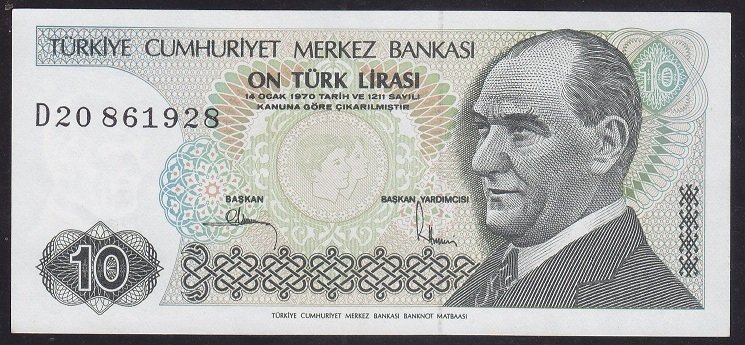 7.EMİSYON 2.TERTİP 10 LİRA D20 861928 ÇİLALTI