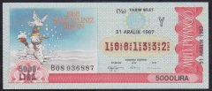 1987 31 ARALIK YARIM BİLET Y SERİSİ