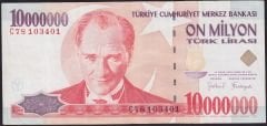 7.Emisyon 10 000 000 Lira C78 103401 Çok Temiz+