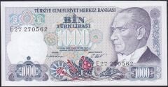 7.Emisyon 1.Tertip 1000 Lira E27 270562 Çilaltı
