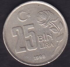 1998 Yılı 25.000 Lira