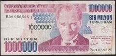 7.Emisyon 3.Tertip 1.000.000 Lira R30 058526 Temiz